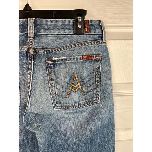 7 For All Mankind The A Pocket Blue Denim Bootcut 5 Pocket Design Size 29 - Picture 10 of 16